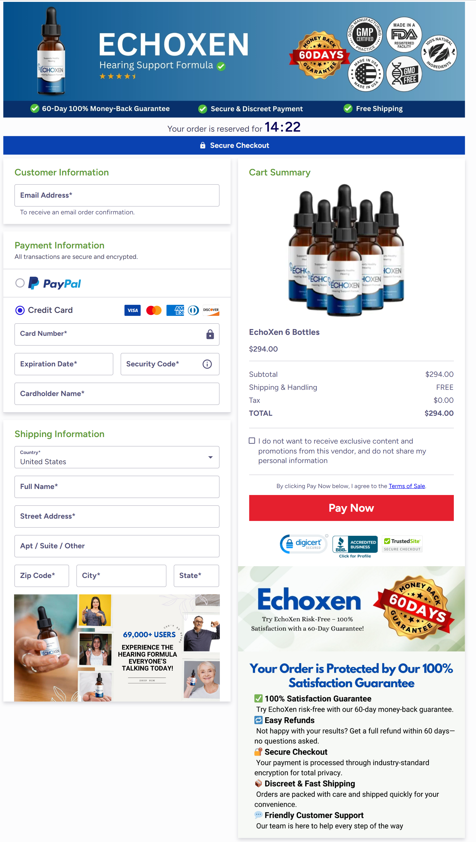 Echoxen CheckOut Page